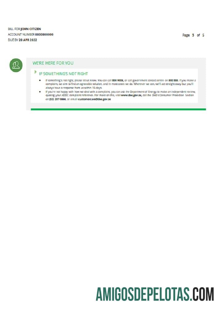 realista Modelo de conta de serviços públicos Sharjah Al Ain Distribution Co. em Word e PDF (5 páginas) 5